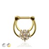 MULTI BEZEL CZ FLOWER SEPTUM HINGED CLICKER